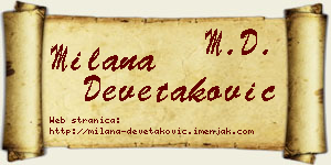 Milana Devetaković vizit kartica